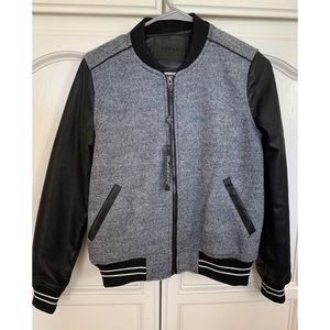 Blank NYC Own the Night Bomber Jacket Grey and Black Bomber Jacket NWT